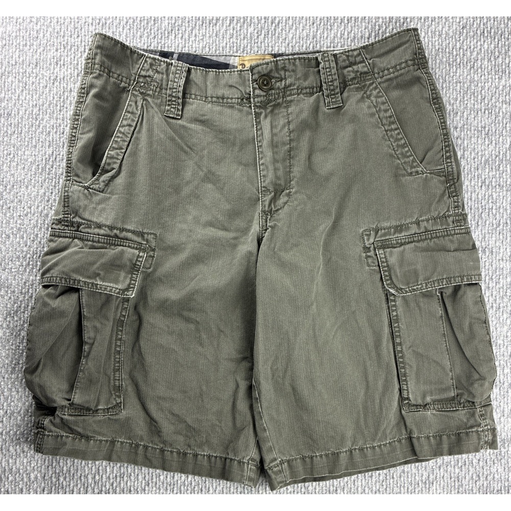Robust & Co Mens Cargo Shorts Size 32 Olive Green Cotton Utility Hiking